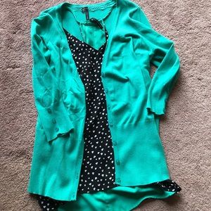 BOTH! Teal cardigan with a reversible tank top